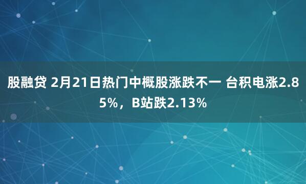 股融贷 2月21日热门中概股涨跌不一 台积电涨2.85%，B站跌2.13%